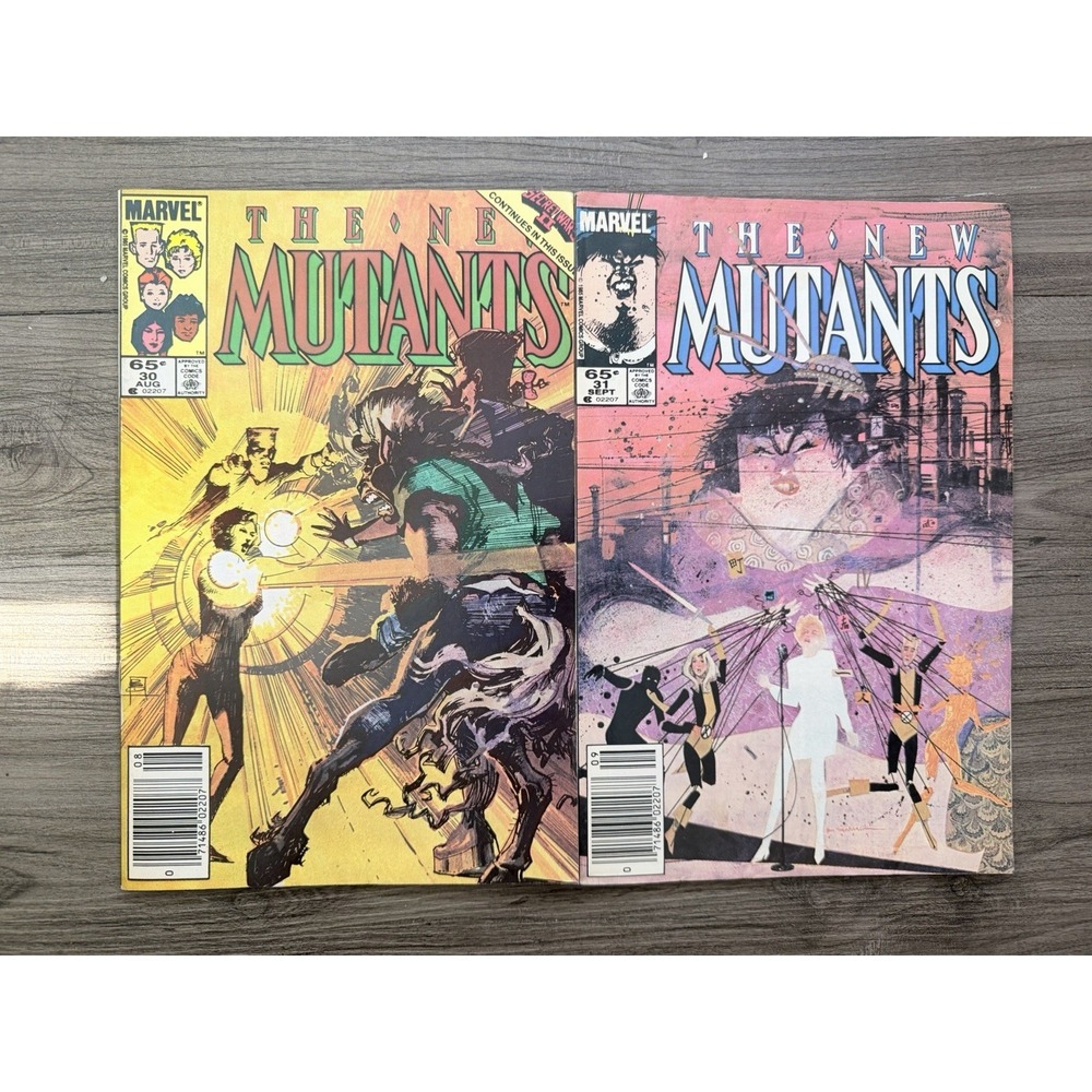 The New Mutants #30 #31 Comic Book Lot Marvel 1985 Bill Sienkiewicz Art Cover
